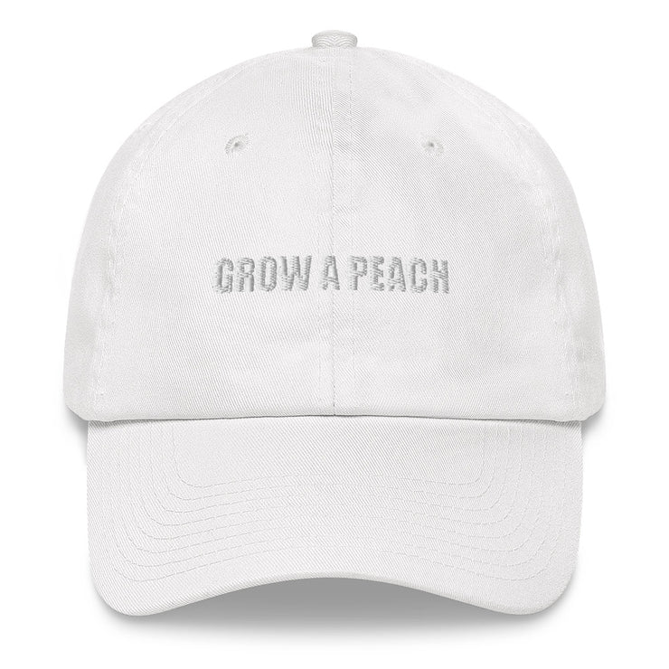 Grow A Peach Dad Hat - White