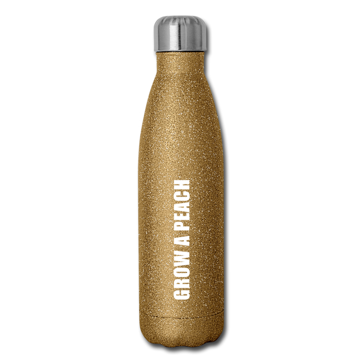 Grow A Peach Insulated Water Bottle - gold glitter