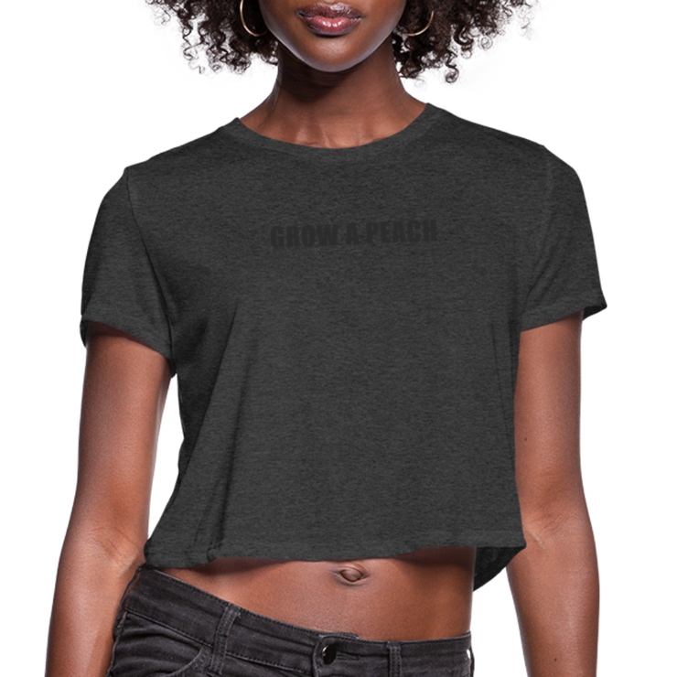 Grey Crop Tee - deep heather