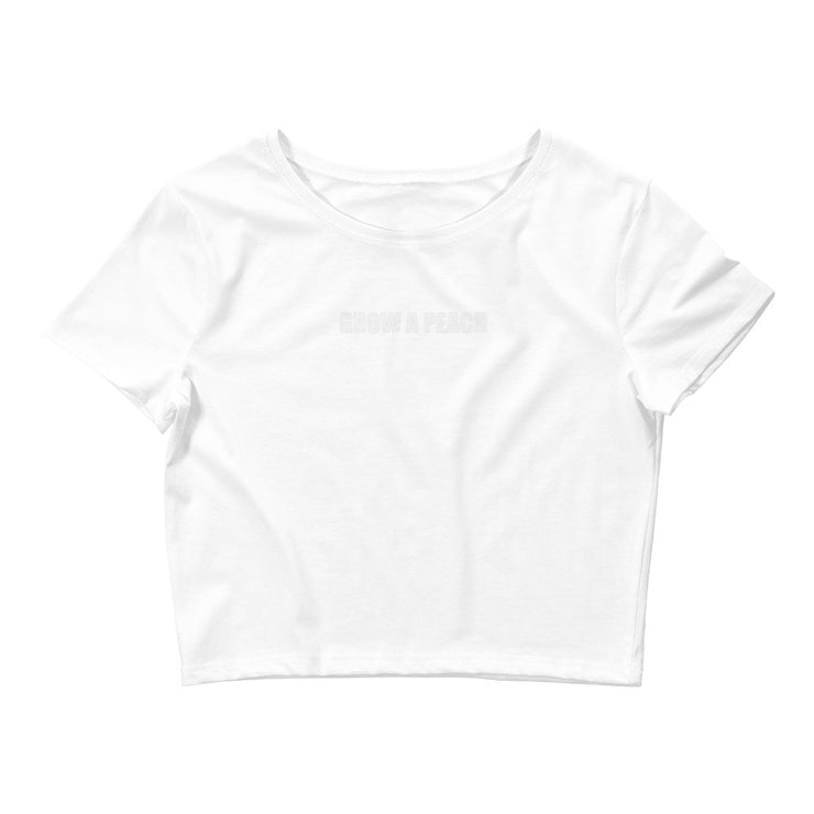 Grow A Peach Crop Top - White